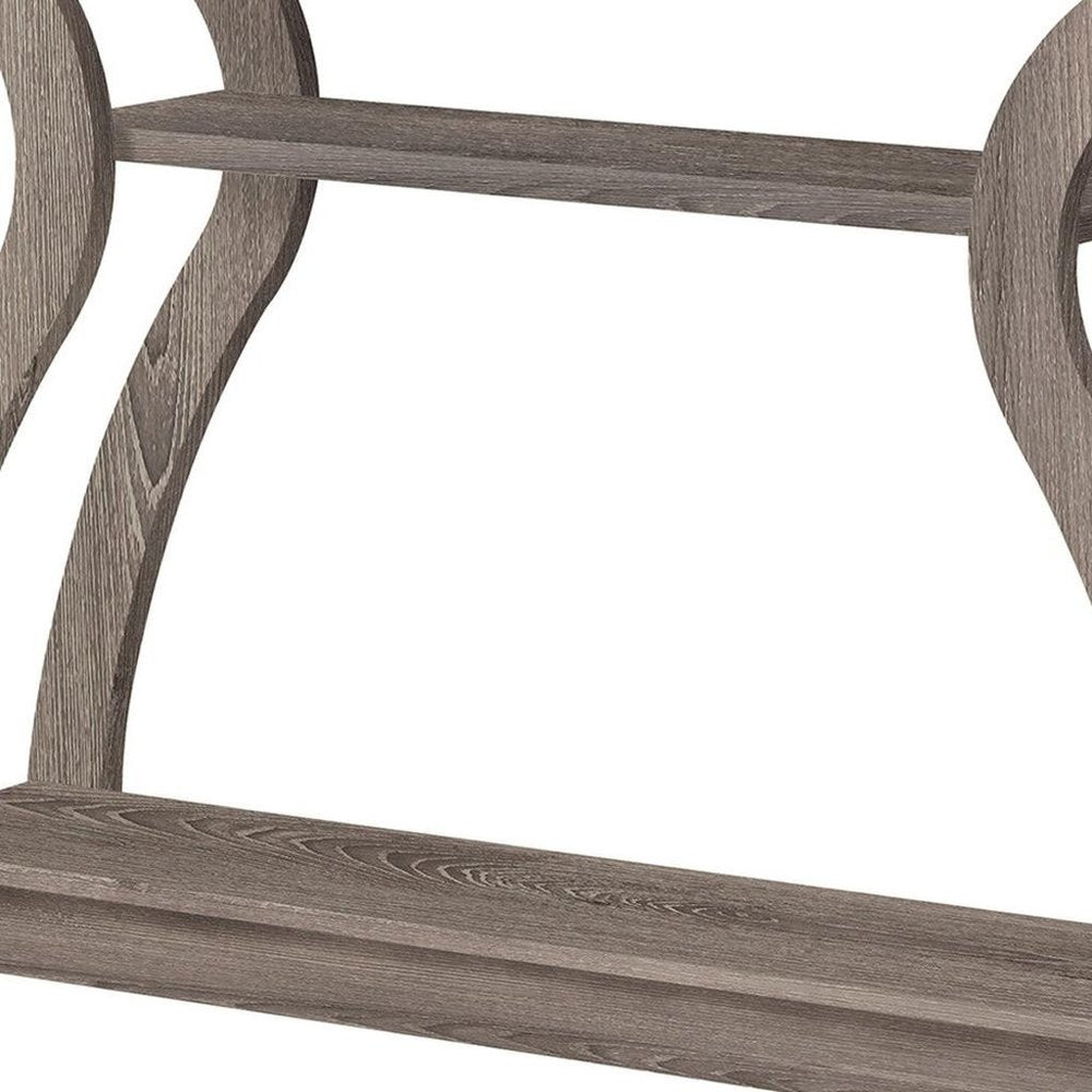 47" Taupe Floor Shelf Console Table With Storage HomeRoots