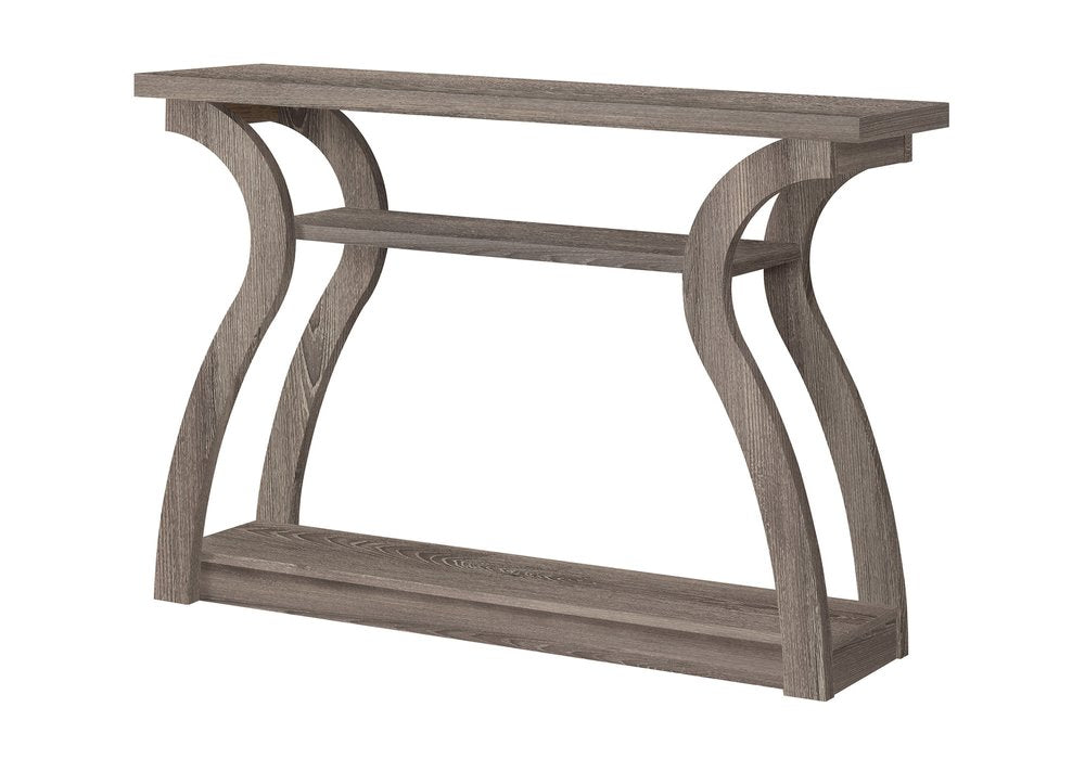 47" Taupe Floor Shelf Console Table With Storage HomeRoots