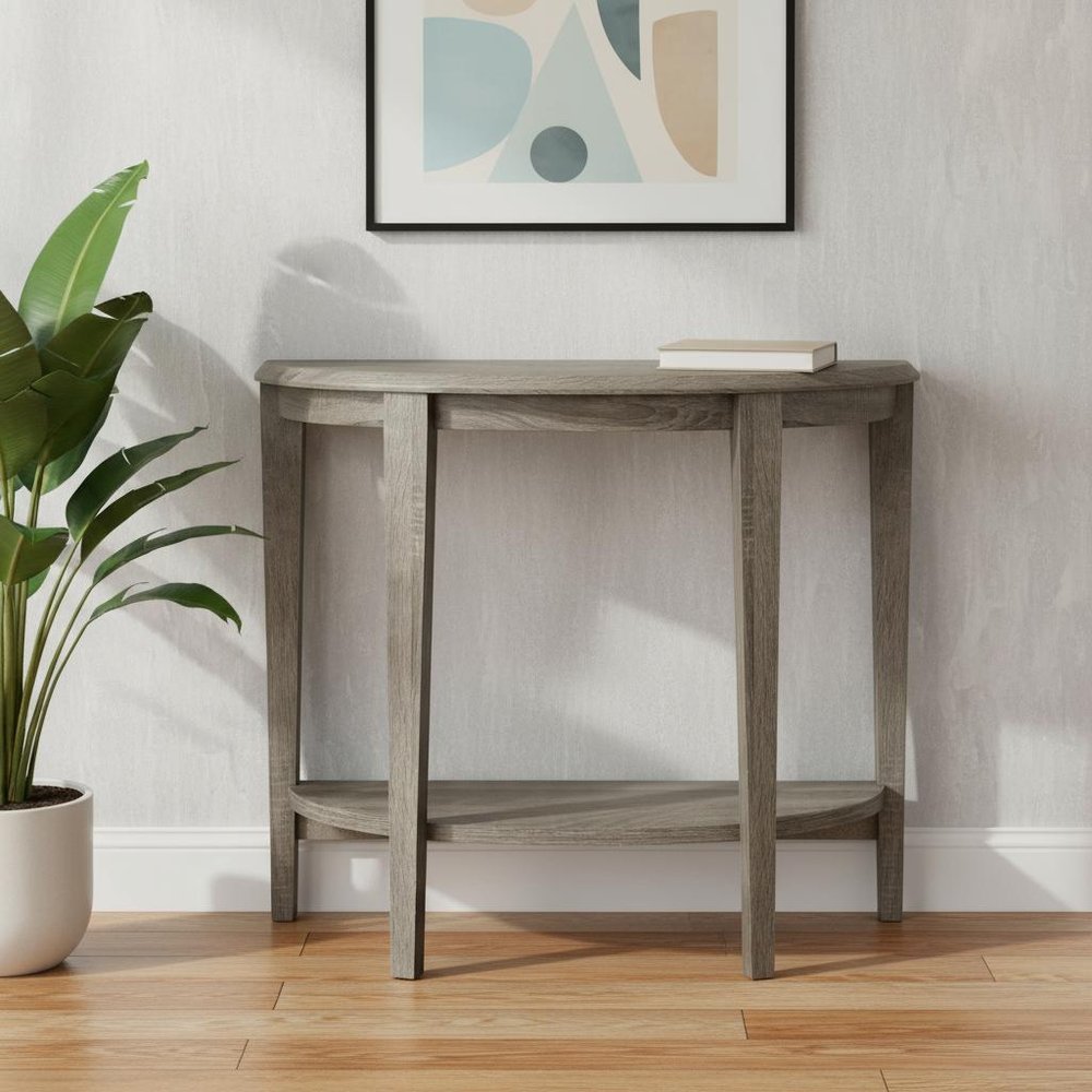 33" Deep Taupe End Table With Shelf HomeRoots