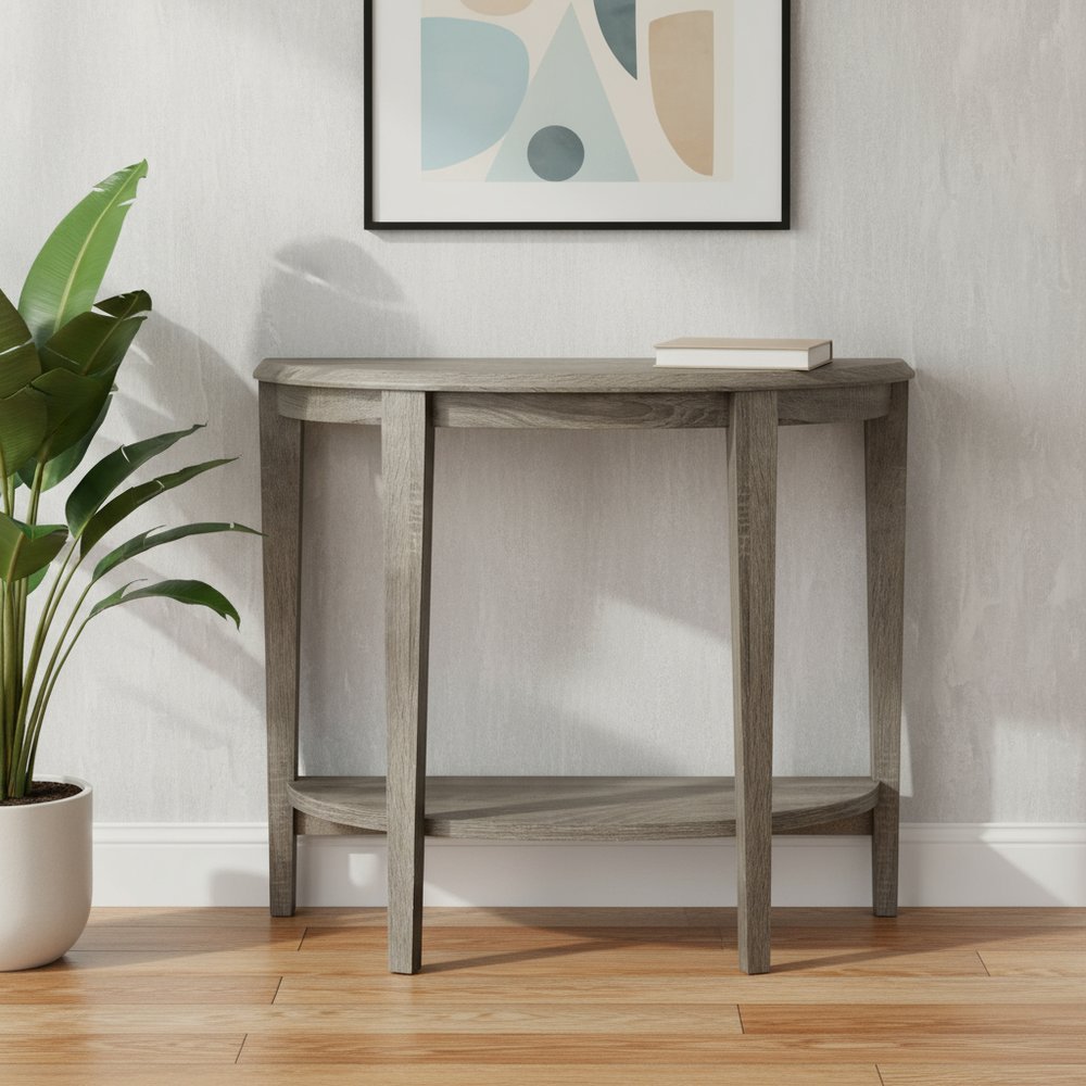 33" Deep Taupe End Table With Shelf HomeRoots