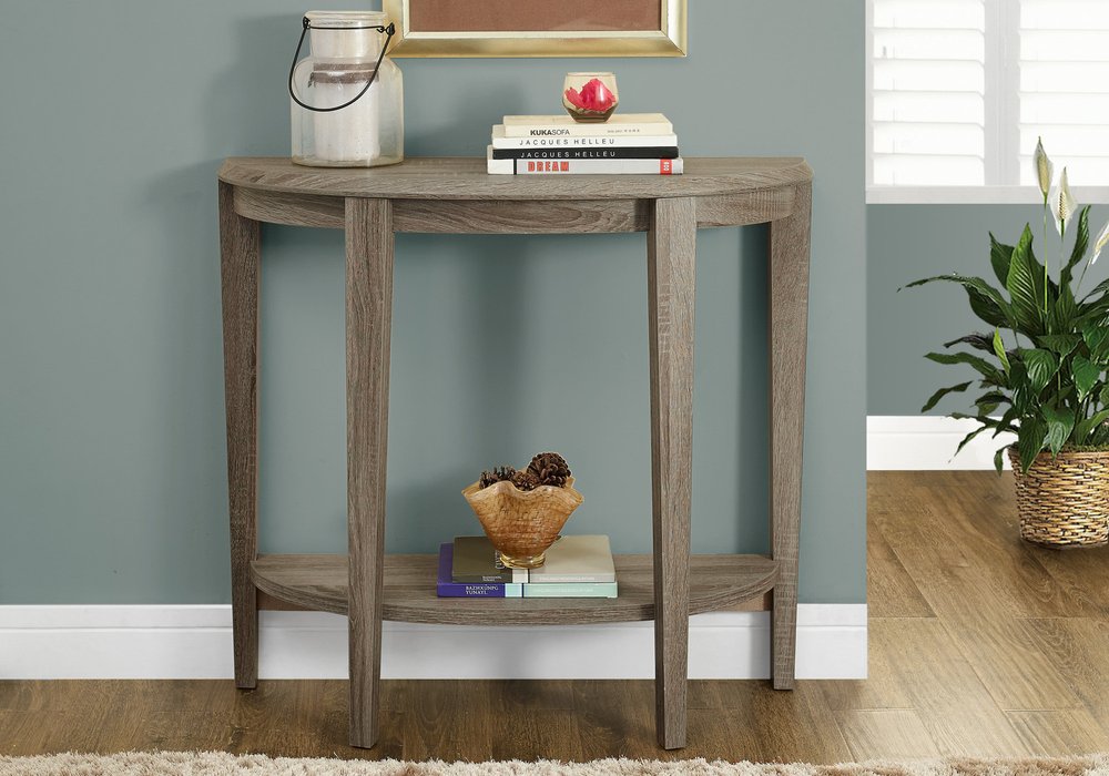 33" Deep Taupe End Table With Shelf HomeRoots