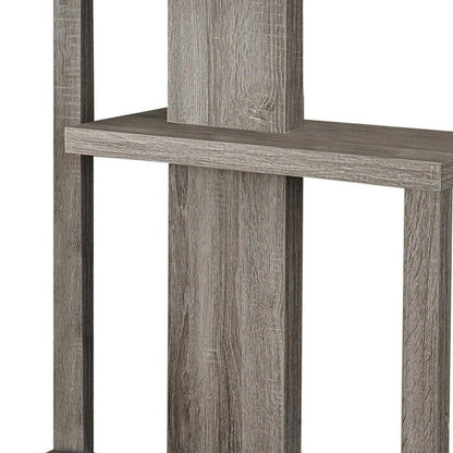 32" Taupe Free form Floor Shelf Console Table With Storage HomeRoots