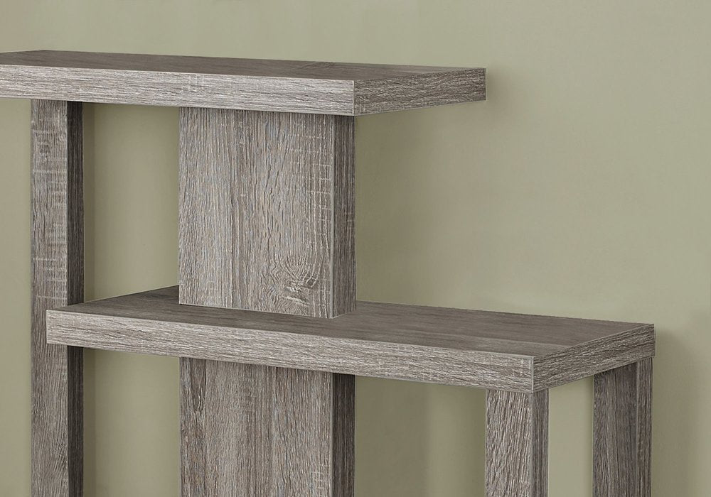 32" Taupe Free form Floor Shelf Console Table With Storage HomeRoots