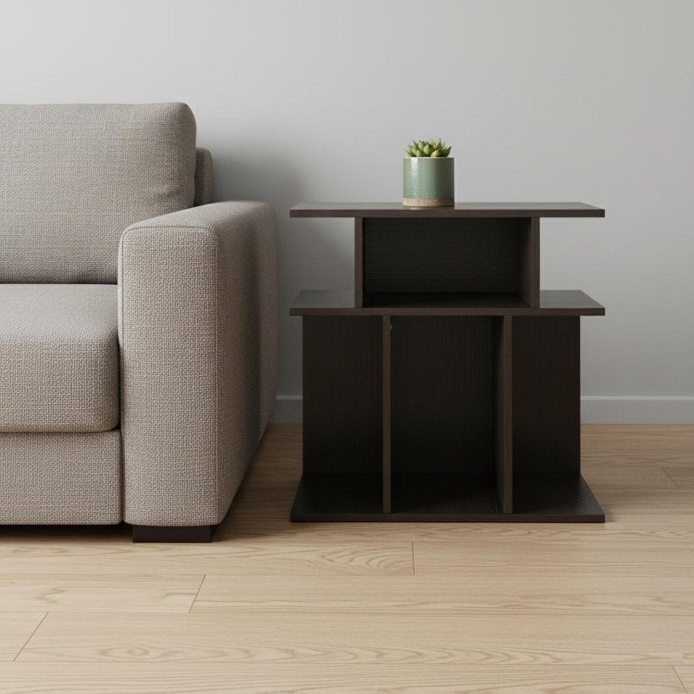 24" Brown Wood End Table With 6 HomeRoots