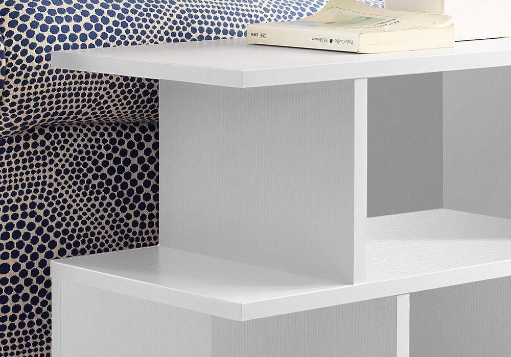 24" White Wood End Table With Six Open Shelves HomeRoots