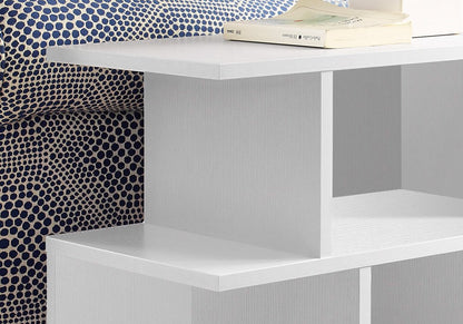24" White Wood End Table With Six Open Shelves HomeRoots