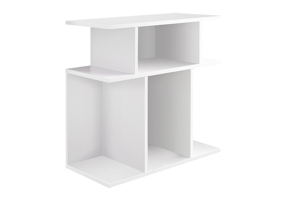24" White Wood End Table With Six Open Shelves HomeRoots