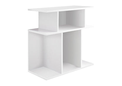 24" White Wood End Table With Six Open Shelves HomeRoots