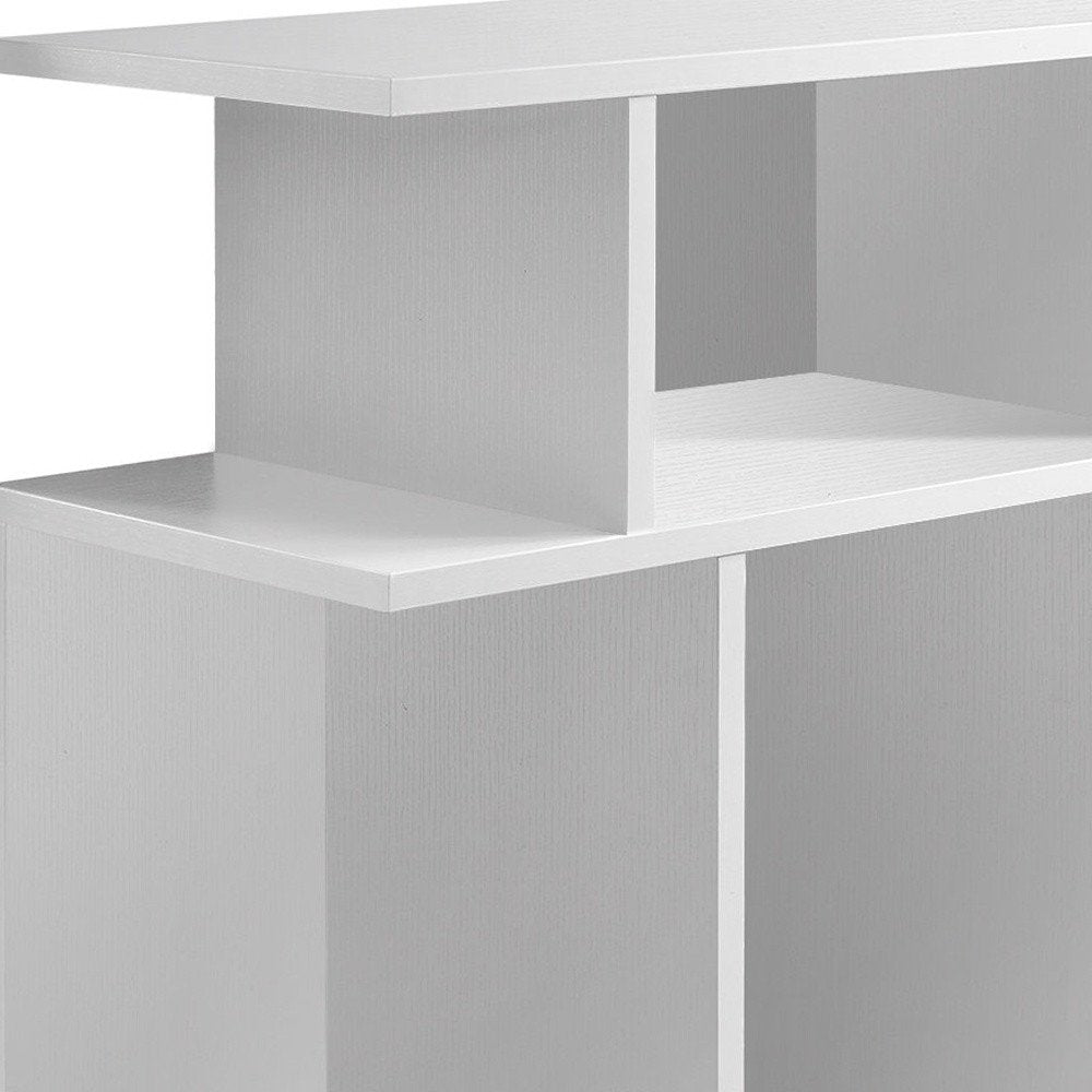 24" White Wood End Table With Six Open Shelves HomeRoots