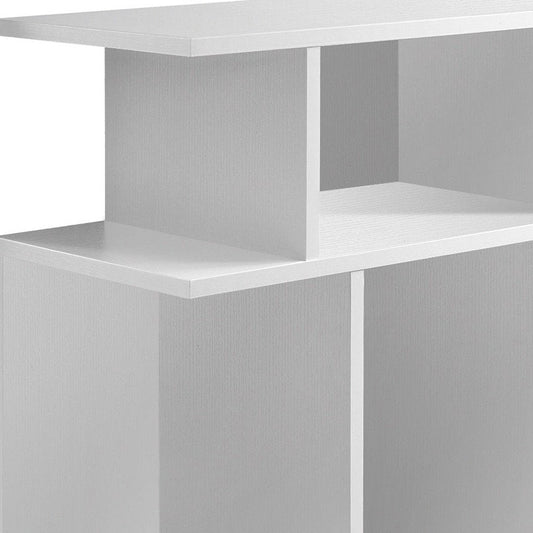 24" White Wood End Table With Six Open Shelves HomeRoots