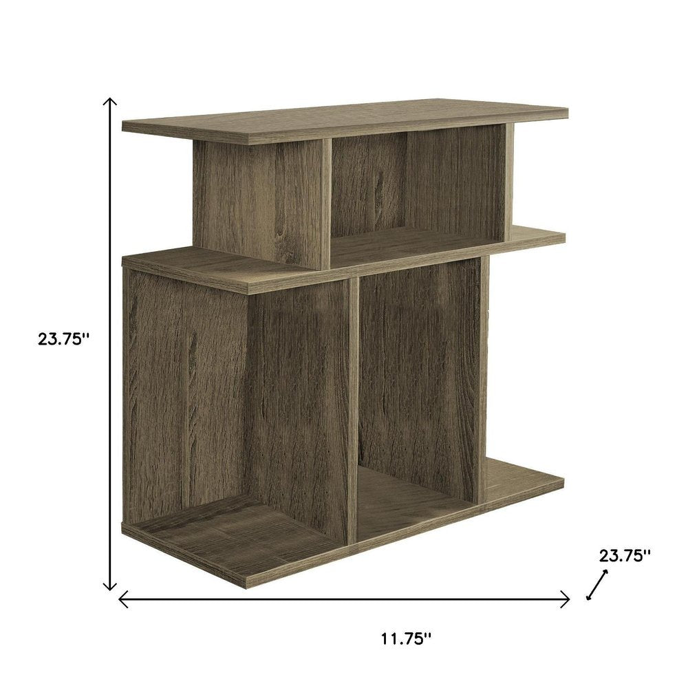 24" Deep Taupe End Table With 6 HomeRoots