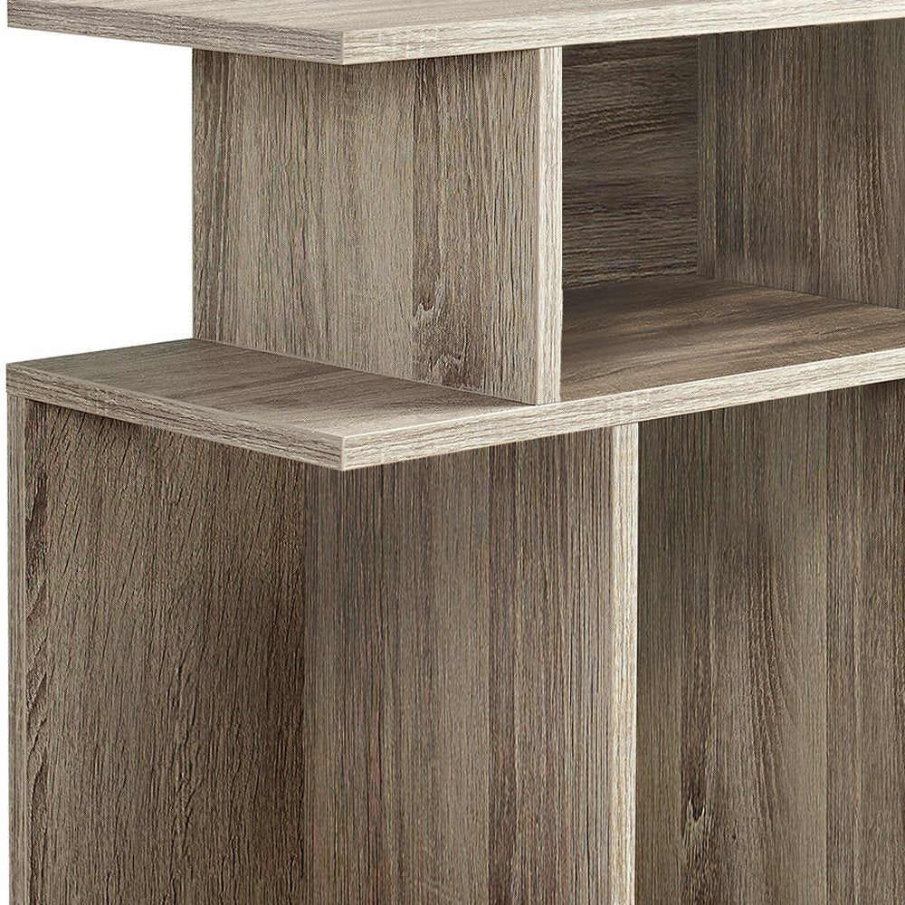 24" Deep Taupe End Table With 6 HomeRoots