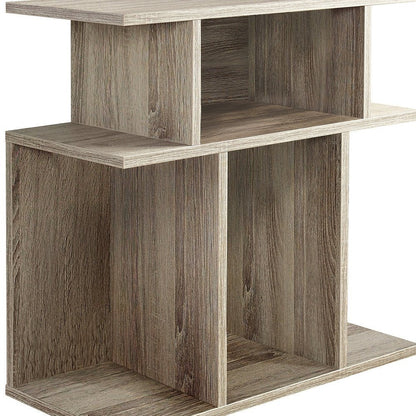 24" Deep Taupe End Table With 6 HomeRoots
