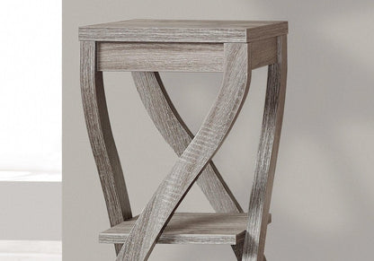 32" White Wood Square End Table With Two Shelves