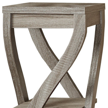 32" White Wood Square End Table With Two Shelves HomeRoots