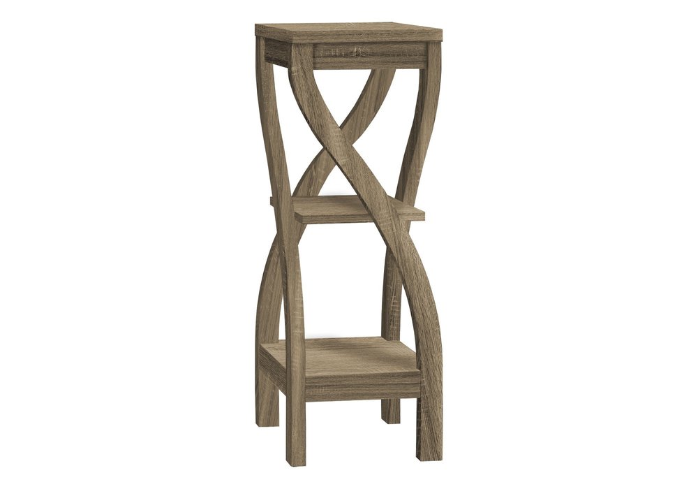32" White Wood Square End Table With Two Shelves