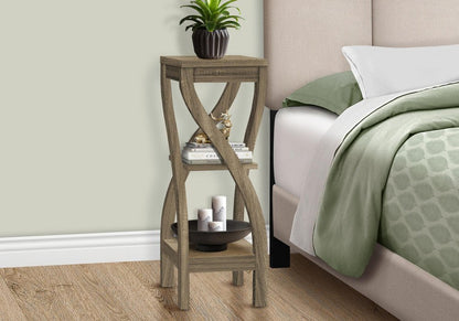 32" White Wood Square End Table With Two Shelves