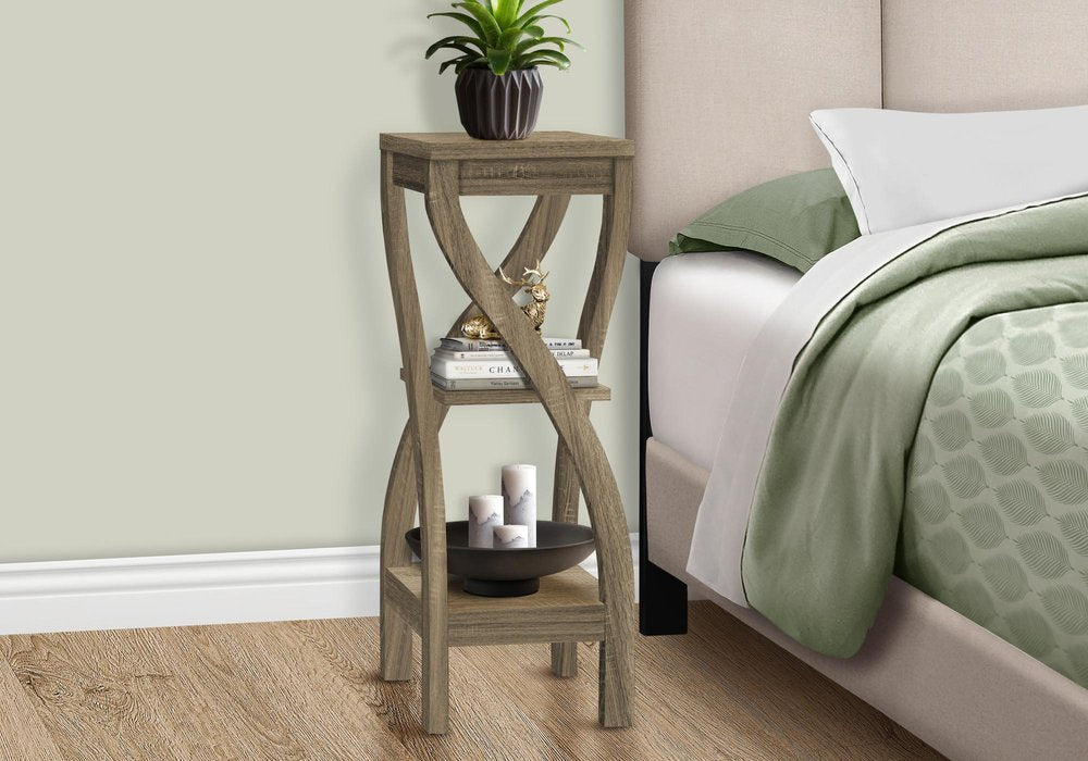 32" White Wood Square End Table With Two Shelves HomeRoots
