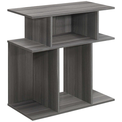 24" Gray Wood End Table With 6