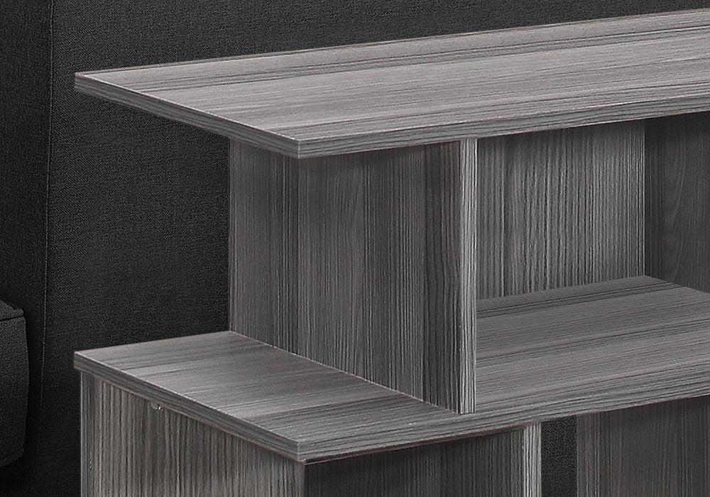 24" Dark Gray Wood End Table With Six Open Shelves HomeRoots
