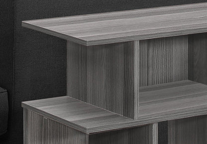 24" Dark Gray Wood End Table With Six Open Shelves HomeRoots