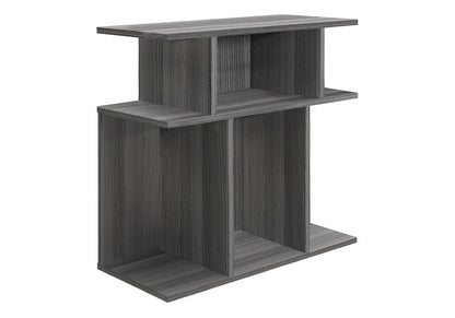 24" Dark Gray Wood End Table With Six Open Shelves HomeRoots