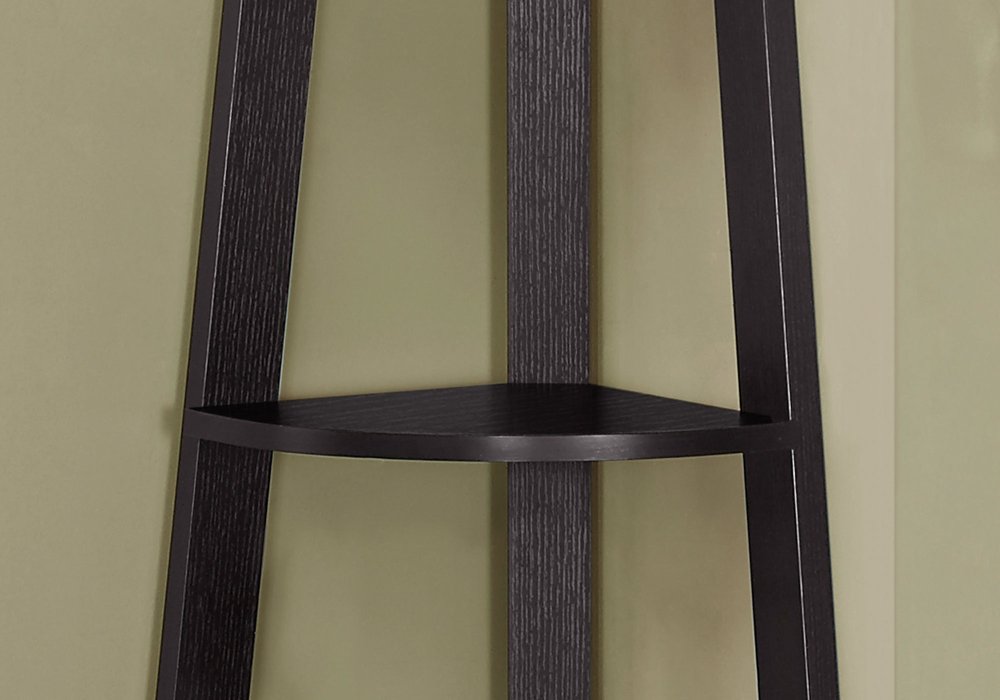 71" Gray Wood Five Tier Corner Bookcase HomeRoots