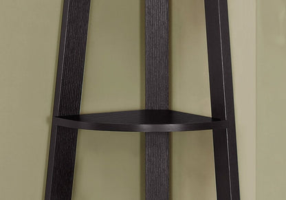 71" Gray Wood Five Tier Corner Bookcase HomeRoots