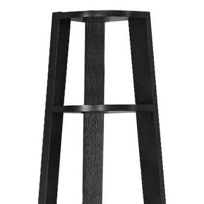 71" Gray Wood Five Tier Corner Bookcase HomeRoots