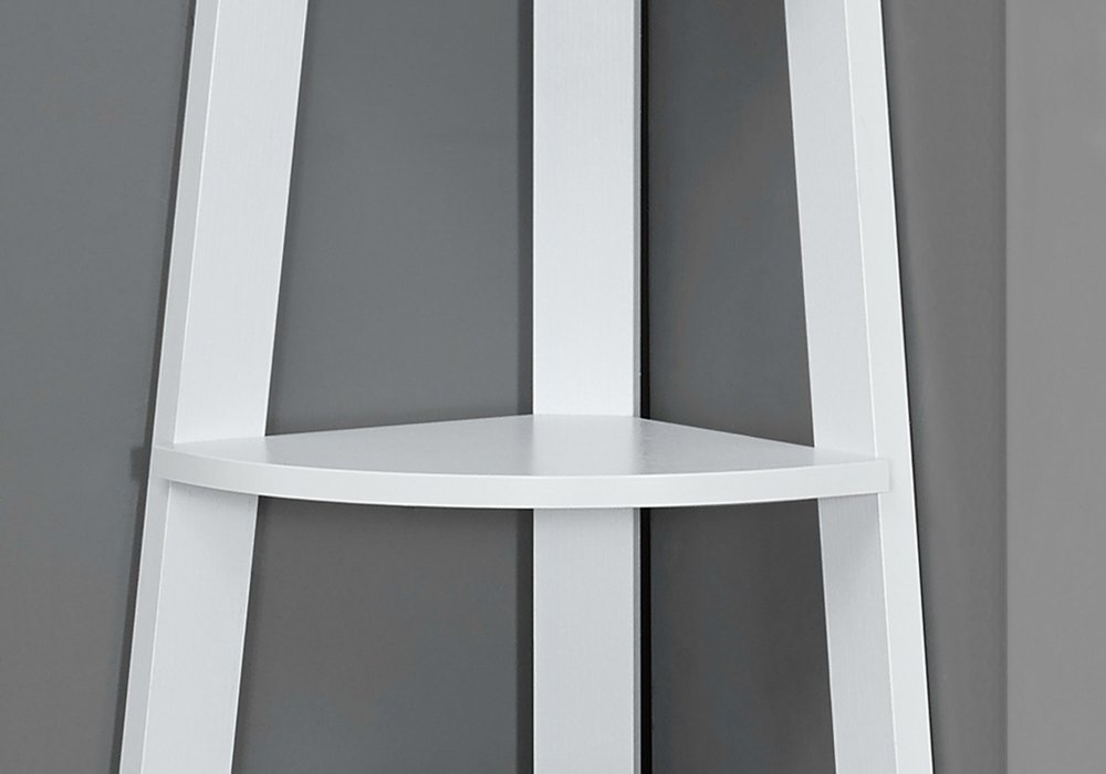 71" Gray Wood Five Tier Corner Bookcase HomeRoots