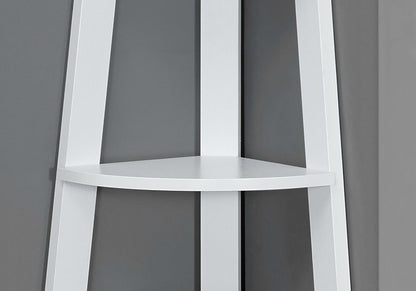 71" Gray Wood Five Tier Corner Bookcase HomeRoots