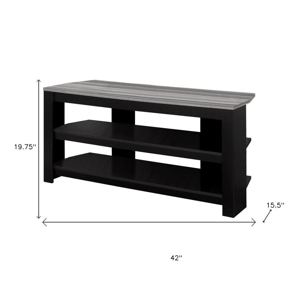 42" Ash Gray Open Shelving TV Stand HomeRoots