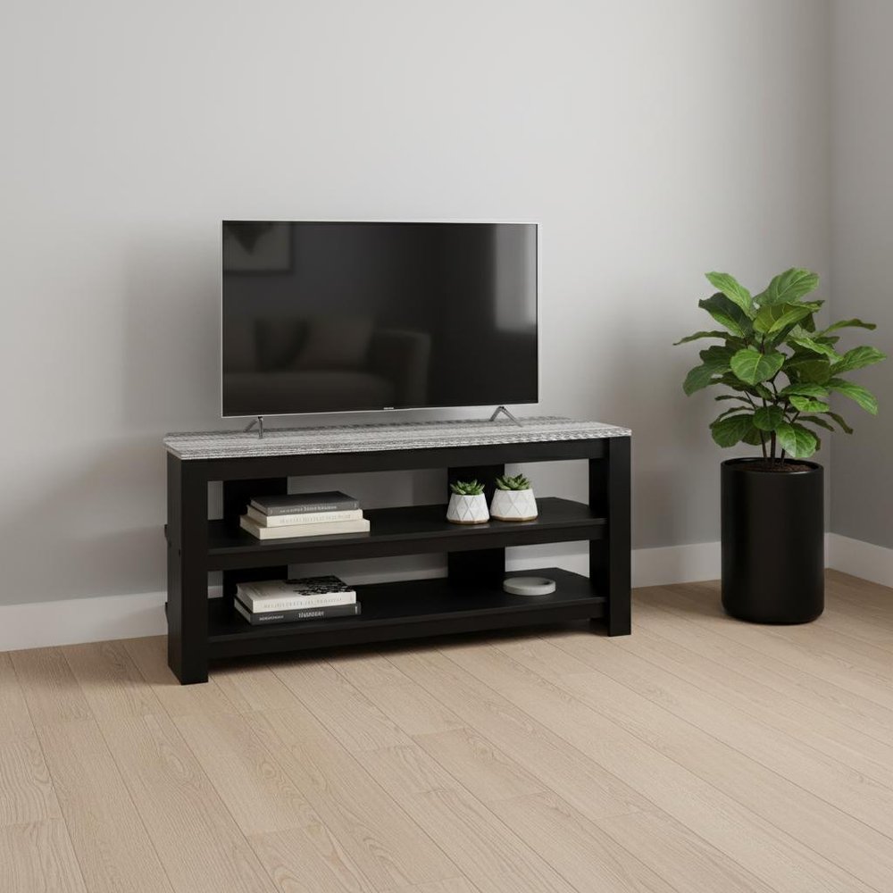 42" Ash Gray Open Shelving TV Stand HomeRoots