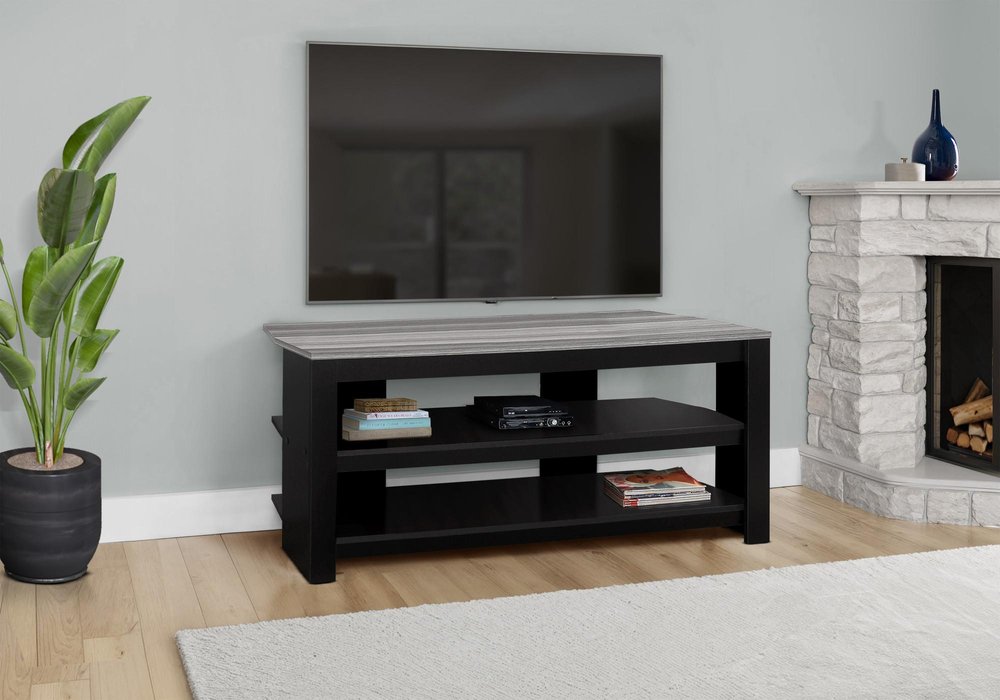 42" Ash Gray Open Shelving TV Stand HomeRoots
