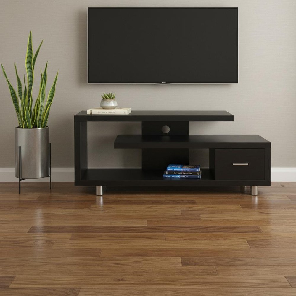 60" White Open Shelving TV Stand HomeRoots