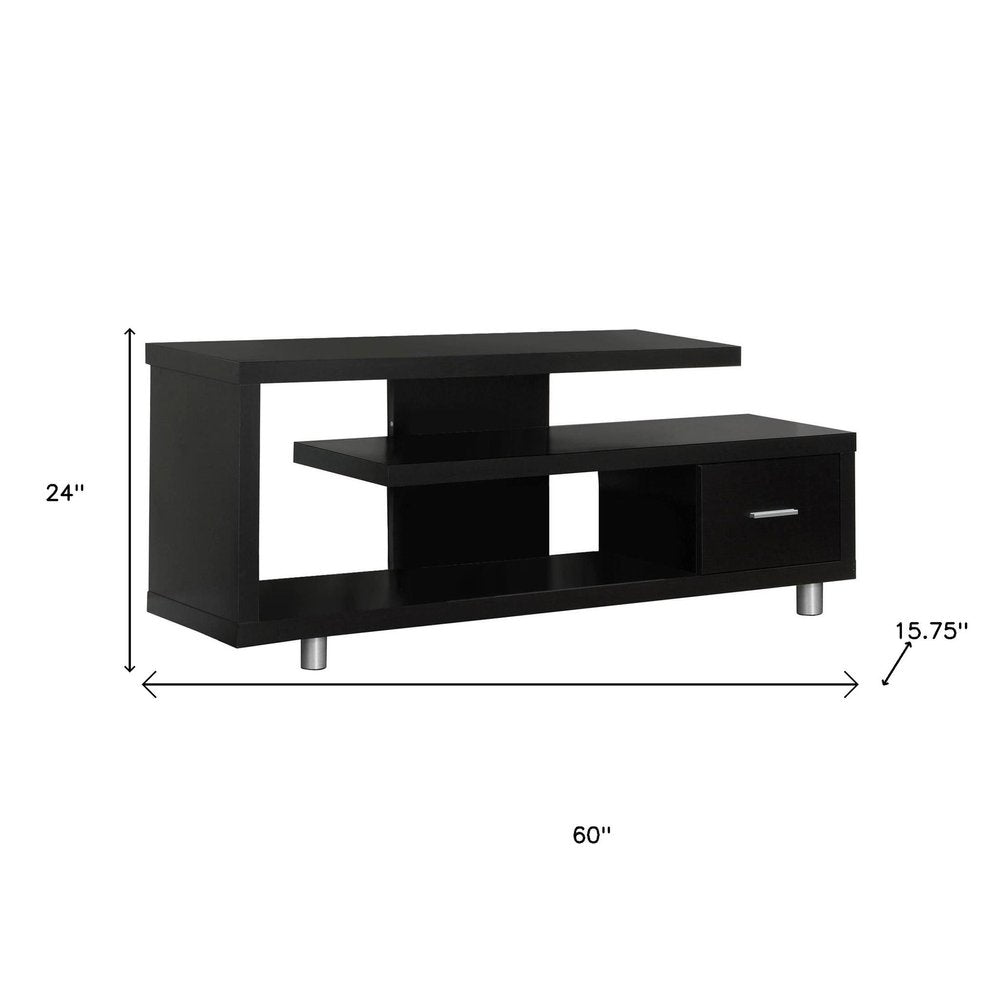 60" White Open Shelving TV Stand HomeRoots