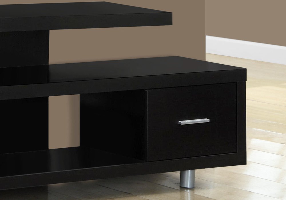 60" Dark Brown Cabinet Enclosed Storage TV Stand HomeRoots