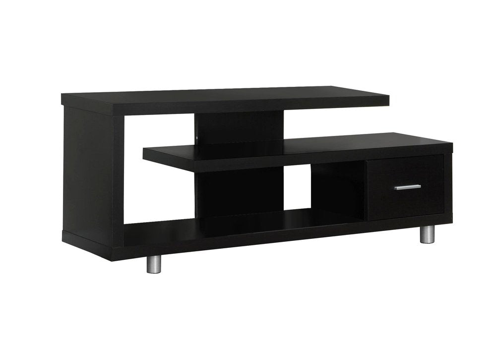 60" White Open Shelving TV Stand HomeRoots