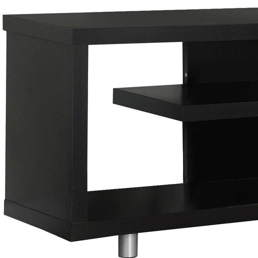 60" Dark Brown Cabinet Enclosed Storage TV Stand HomeRoots
