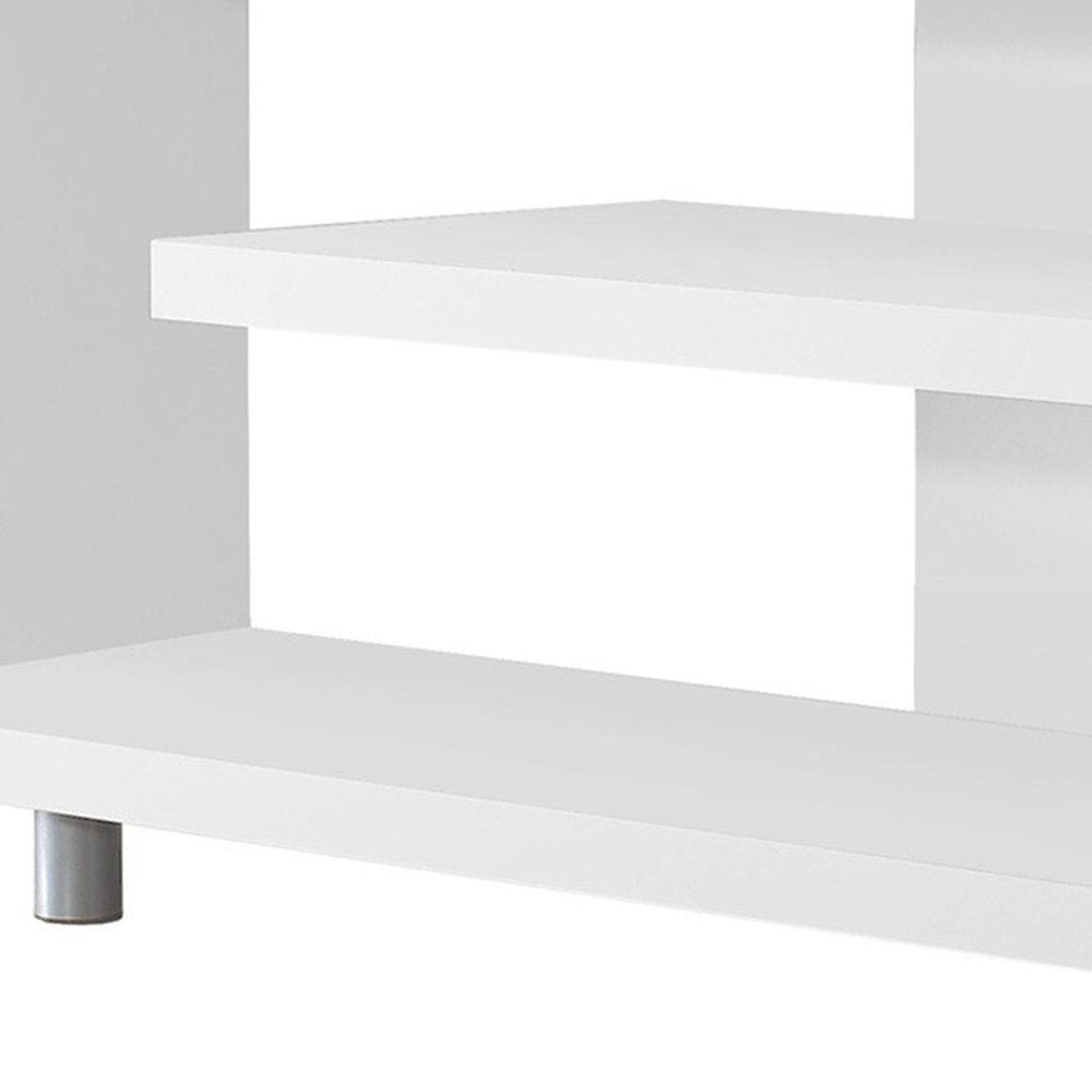 60" White Open Shelving TV Stand HomeRoots