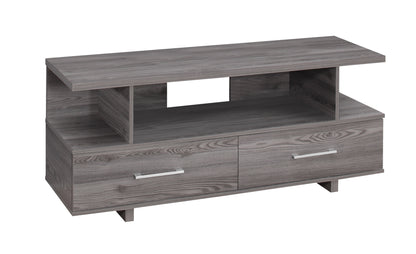 48" Gray Open Shelving Entertainment Center