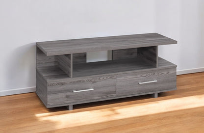 48" Gray Open Shelving Entertainment Center