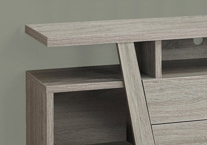 60" Deep Taupe Open Shelving TV Stand HomeRoots