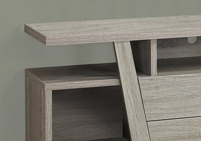 60" Deep Taupe Open Shelving TV Stand HomeRoots