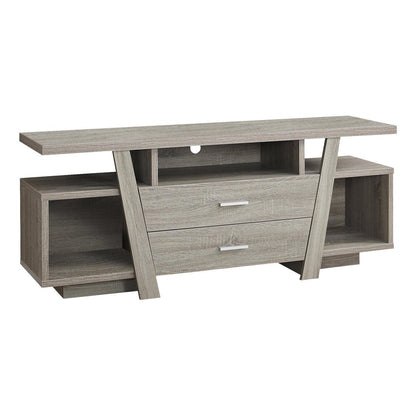 60" Deep Taupe Open Shelving TV Stand HomeRoots