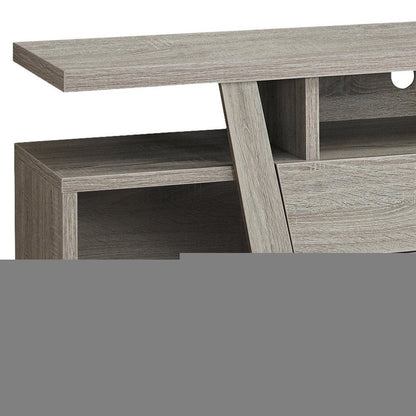 60" Deep Taupe Open Shelving TV Stand HomeRoots