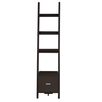 Brown Wood Four Tier Ladder Bookcase HomeRoots