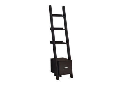Brown Wood Four Tier Ladder Bookcase HomeRoots
