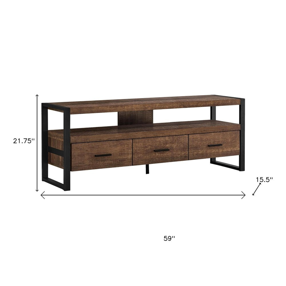59" Black Cabinet Enclosed Storage TV Stand HomeRoots