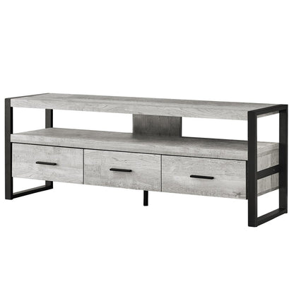 59" Black Cabinet Enclosed Storage TV Stand HomeRoots